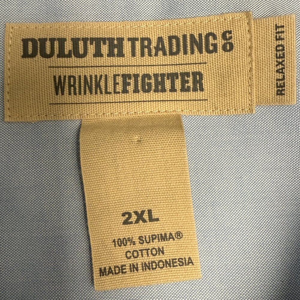 NWOT Men's DULUTH TRADING Supima Cotton Wrinklefighter Long Sleeve Shirt | 2XL - Picture 8 of 10
